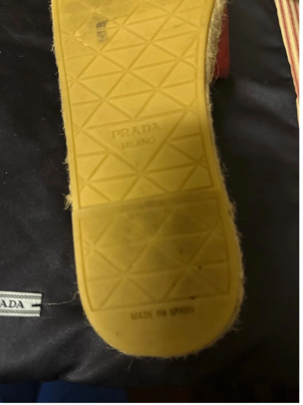 Prada Red Quilted Leather Espadrille Slides